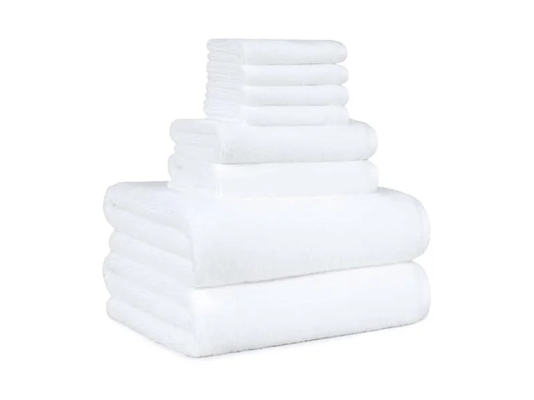 Amazon Basics 100% Cotton Soft Quick-Dry 8-Piece Towel Set