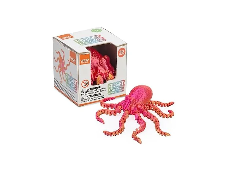 Wild Republic Fidgets Octopus Action Toy - 4"