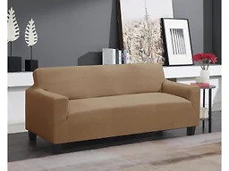 J&V Textiles STRETCH-SOFA TAUPE SOFA Super Stretch Couch