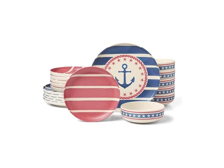 Oneida 24 Seven Aweigh We Go Melamine 18-Piece Dinnerware Set 