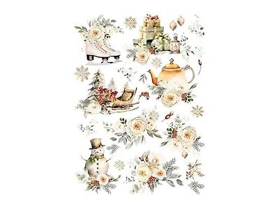 Craft Kreatively White Christmas Rice Paper, 11.5 x 1