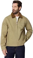 Amazon Essentials Men's Relaxed-Fit Rigid Denim Zip Up Jacket, Mushroom Brown, Large