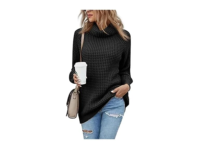 Langwyqu Women (XL) Turtleneck Sweaters Long Tops