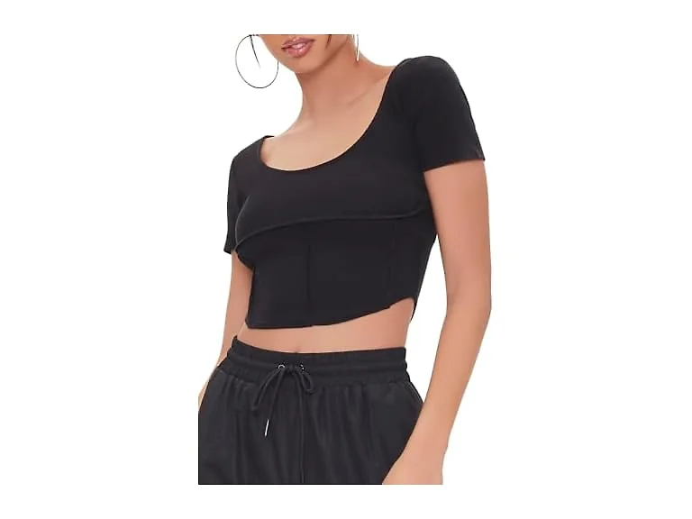Forever 21 Ribbed Inverted-seam Crop Top