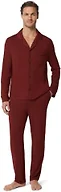 Amazon Essentials x Sofia Grainge Men's Long Sleeve Relaxed Fit Breathable Modal Jersey Pajama Set, Loungewear, Burgundy, Large
