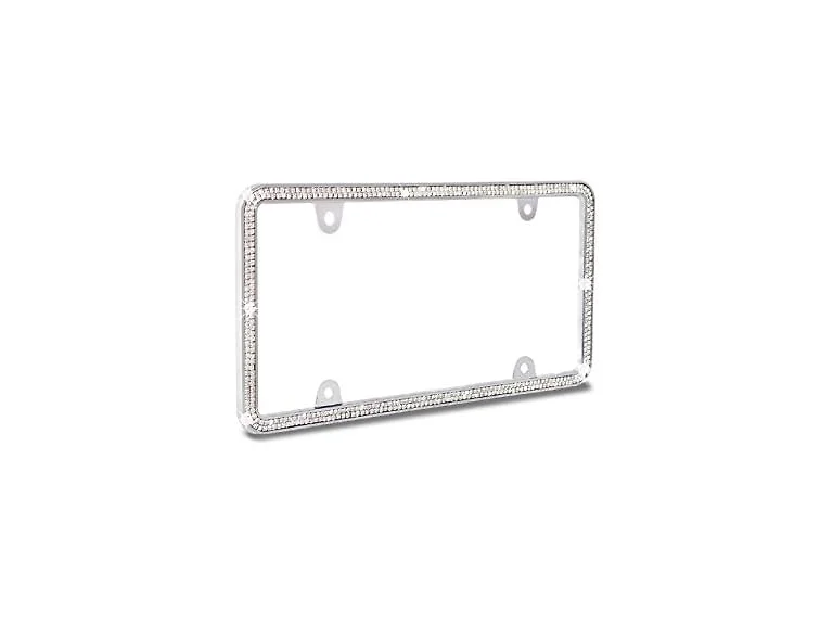 Crystal Metal License Plate Frame