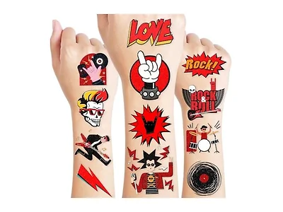 8 Sheets (96PCS) Rock N Roll Tattoos Te