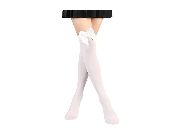 Satinior Women (L) Knee High Socks Bow Thigh Socks
