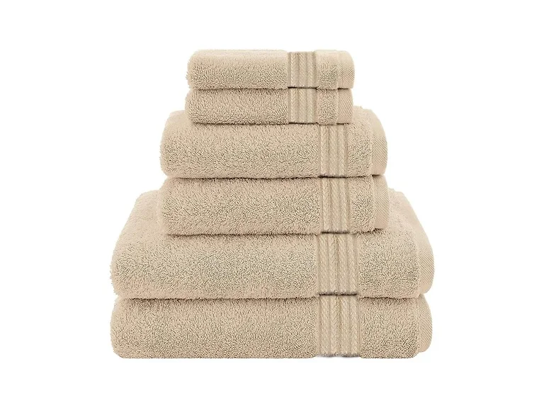 Textilia Set of 6 Bath Towel Set  Beige
