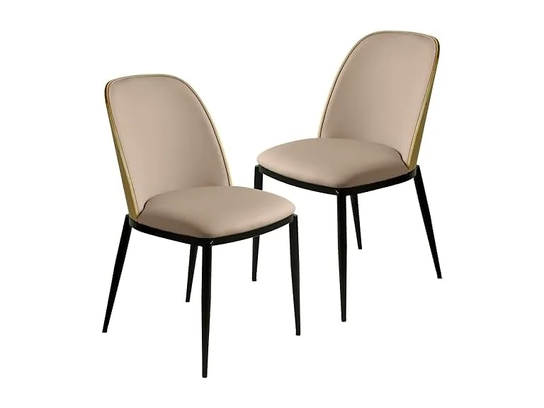 LeisureMod TCNW18BG2 Tule Dining Chair Natural Wood