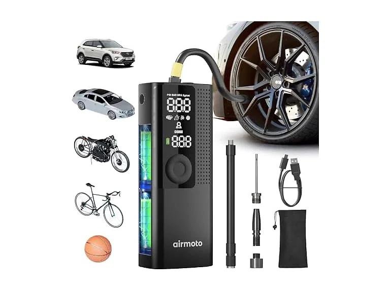 Airmoto Tire Inflator Portable Air Compressor, Cordless