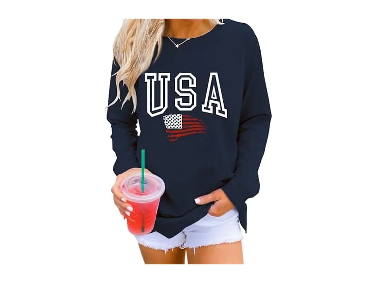 Lacozy Women USA Sweatshirt Long Sleeve 4th Shirts