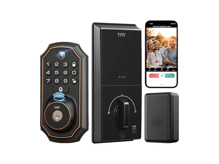 YHV Keyless Entry Door Lock with Camera Fingerprint