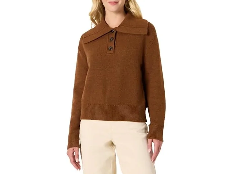Amazon Essentials Women Relaxed-fit Button Sweater