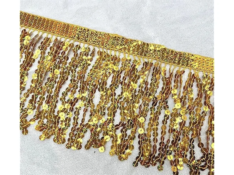 YYCRAFT 6 inch Hologram Sequin Fringe Trim