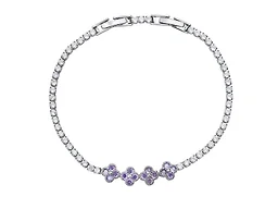 Saffron LGR-33-018B CZ Blossom Accent Tennis Brace