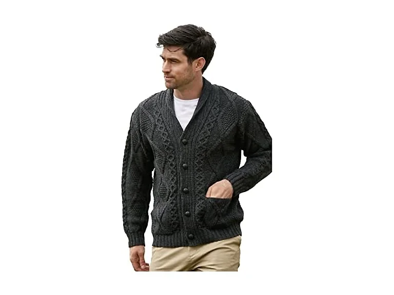 Aran Crafts Men's Irish Cable Sweater, Medium