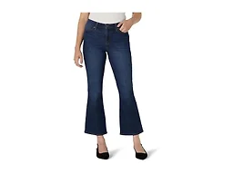 Amazon Essentials Women's Women's Medium Stretch Mid-Rise Kick Crop Jean, Dark Shadow Wash, 12