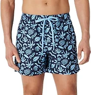 Amazon Essentials Men's 7" Quick-Dry Swim Trunk, Lightweight Breathable, Navy Tropical, Medium