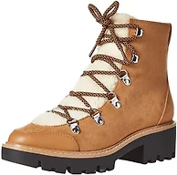 The Drop Women's Caleb Shearling Hiking Boot Dark Tan, 5