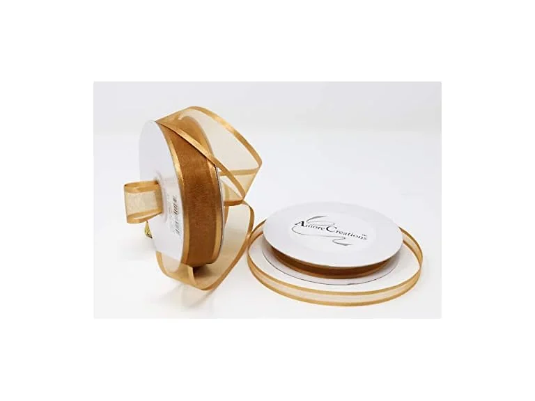 AmoreCreations Old Gold Organza Ribbon with