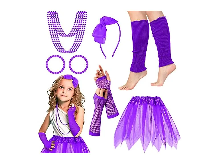 10 Pcs 80s Costume Accessories for Girls