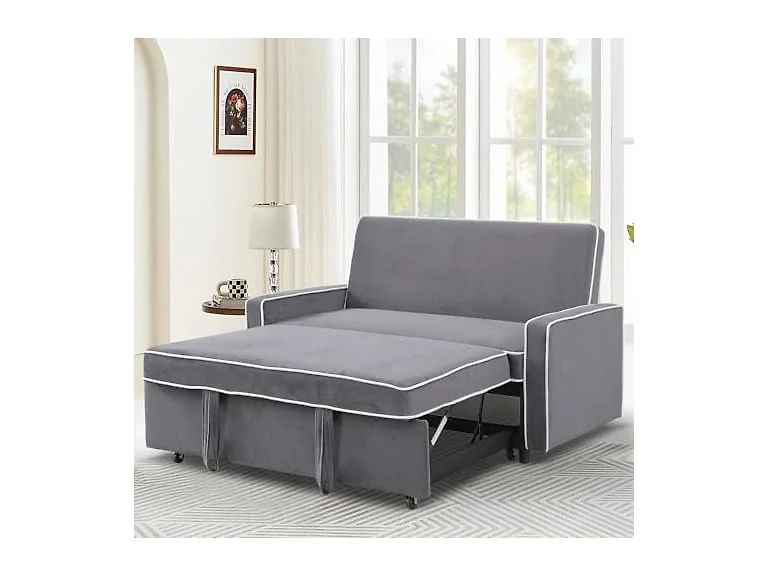 3-in-1 Convertible Sofa Sleeper Grey