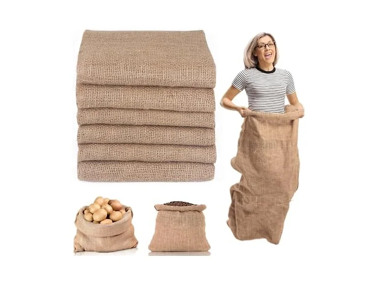 Kmise Burlap Potato Sack Race Bags (Pack of 6)
