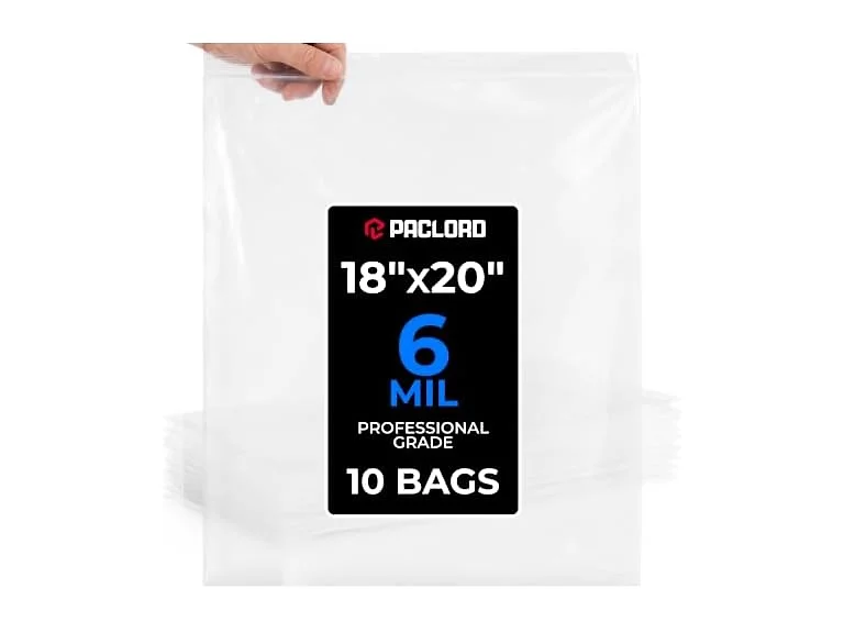 18" x 20" Extra Large Reclosable Plastic Zip Bags, 10 Count