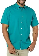 Amazon Essentials Men's Short-Sleeve Regular-Fit Stretch Poplin Shirt Shirt, -Teal, X-Small