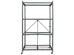 4 TIER SHELVES With Casters Pewter