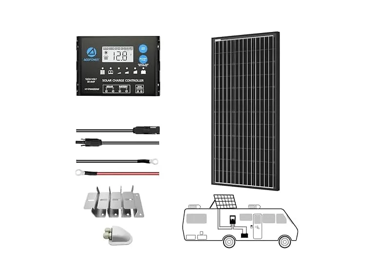 ACOPOWER 100 Watt Solar Panel Kit