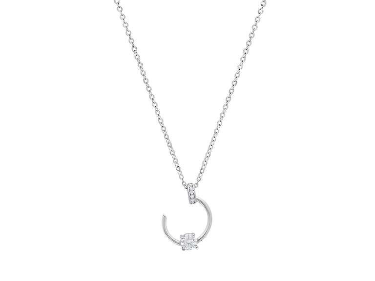 Open Circle Moissanite Diamond Necklace