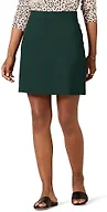 Amazon Essentials Women's Ponte Pull-On Mini Skirt, A-Line, Dark Green, Large