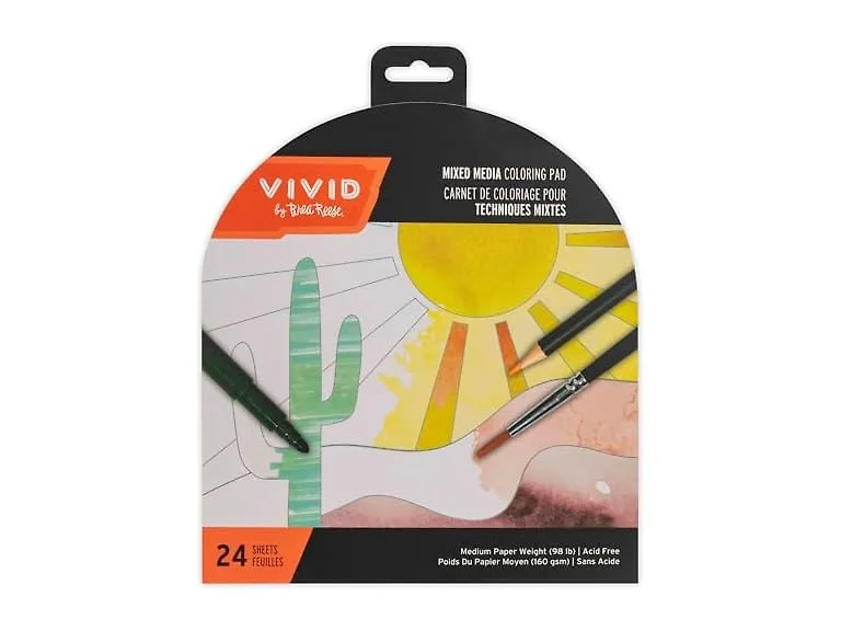 Brea Reese Vivid Mixed Media Coloring Pad - 24 Sheets