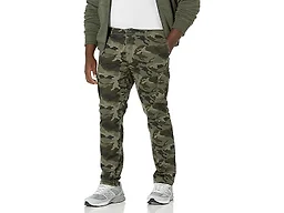 Amazon Essentials Men's Straight-Fit Breathable Stretch Cargo Pants (Available in Big & Tall), Green Camo, 35W x 32L